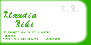 klaudia niki business card
